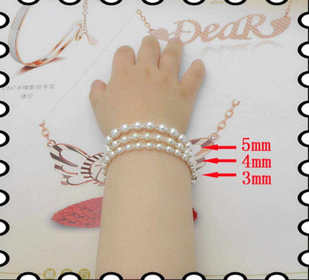 XINGYU Plata de LeyInfinito Pulsera Ajustable, 990 Brazalete Plata Completo de bebé con Cuentas Tobilleras Joyería Regalo, 14cm