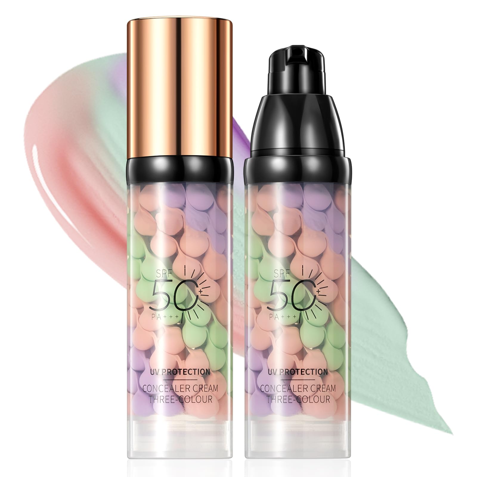 3 in 1 SPF50 Color Correcting Face Primer,Lightweight Sunscreen Makeup Base