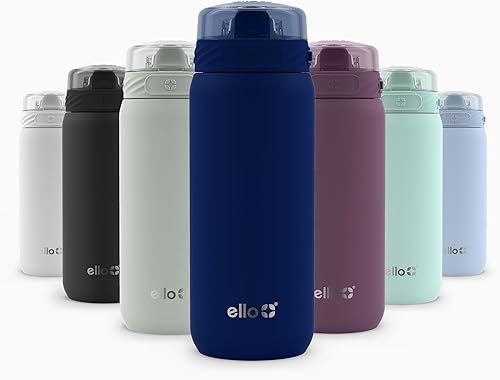 Miniatura 72 de Ello Cooper Twist - Botella de agua de acero inoxidable de 32 onzas con tapa para beber, a prueba de fugas, doble pared y aislada al vacío, lazo de