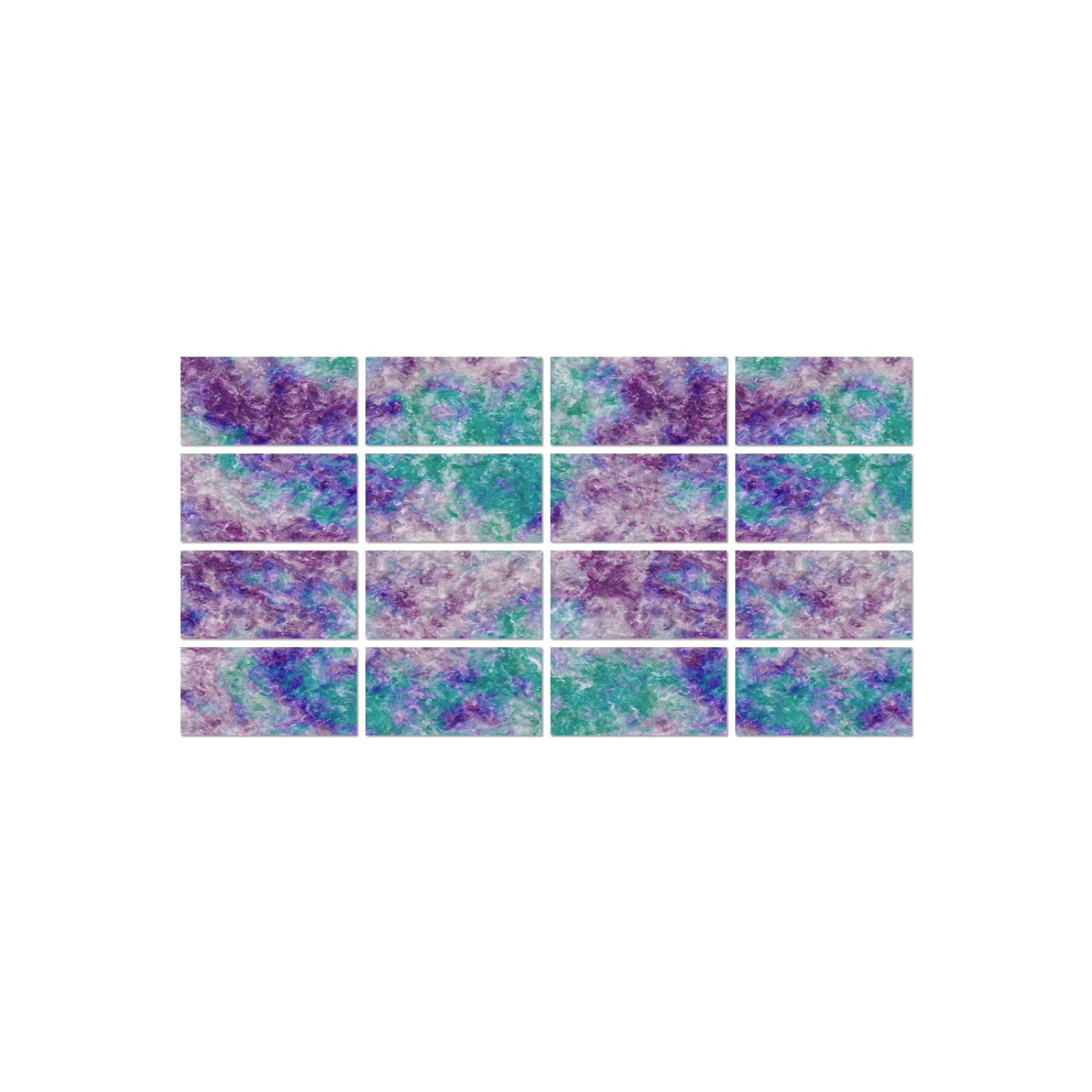 Wodoodporne zielone fioletowe naklejki na płytki kuchenne PVC samoprzylepne trwałe naklejki ścienne i podłogowe do łazienki olejoodporne 10,16 x 20,32 cm / 64 szt