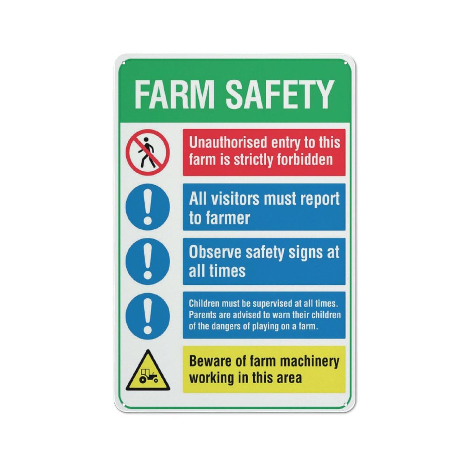 Farm Safety Unauthorised Sign 12X8 Inch Tin Sign Great For Garden And Yard Wall Decor