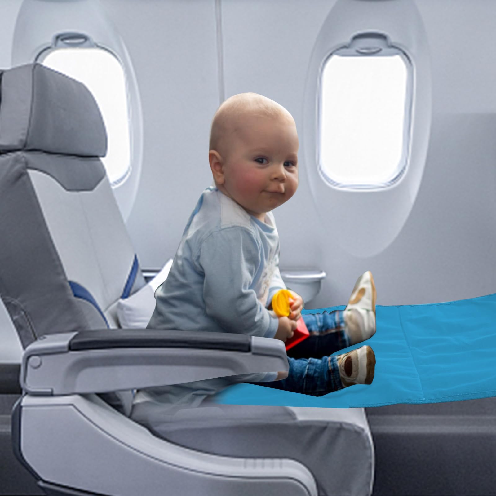 Poggiapiedi Per Aereo Per Bambini, Amaca Porta Gambe Regolabile In Poliestere, Con Custodia, Per Sedile Finestrino O Centrale
