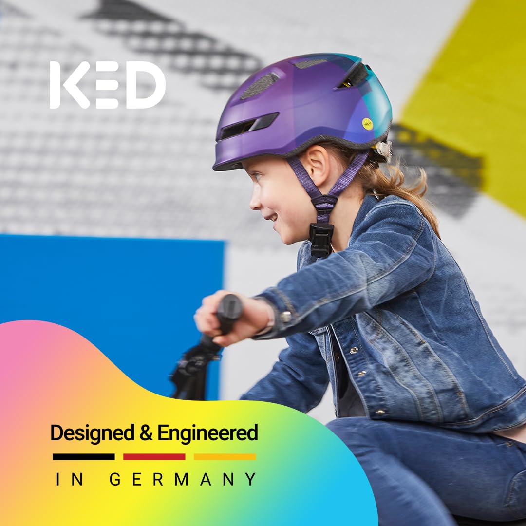 KED Pop MIPS 2022 Casque Vélo Enfant Bleu - Protection Mips & LED