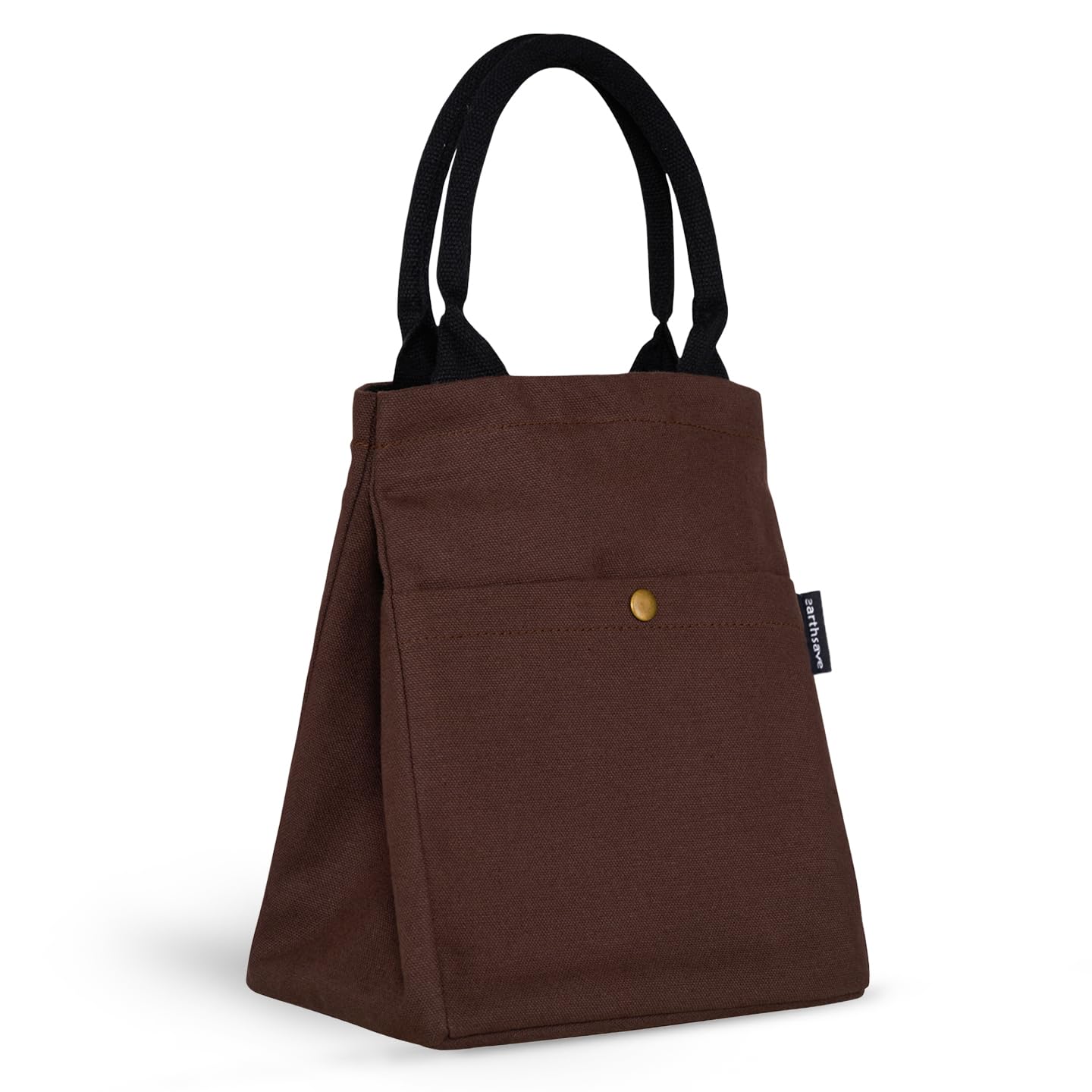 earthsave Insulated Lunch Bag for Office Women & Men (Brown) | Eco-Friendly Canvas Tiffin Bags for School, Cotton Drawstring Lunch Bag for Kids| Cloth Lunch Box Bags