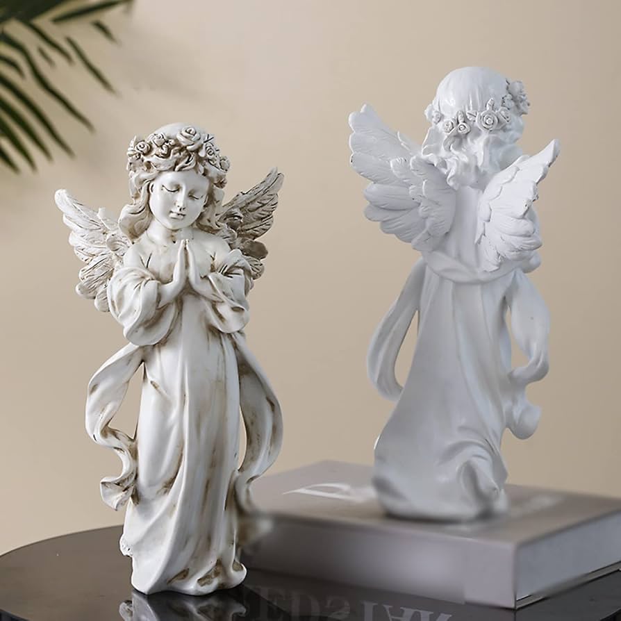 天使　女の子　オブジェ　2点セット Amazon.co.jp: 天使 置物 オブジェ エンジェル 置き物 人型 平和