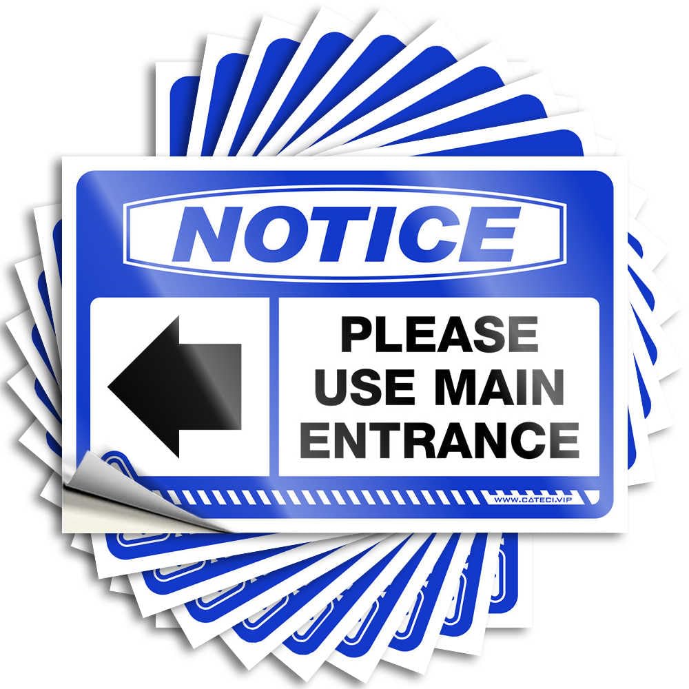 Prank Stickers for Adults Notice Please Use Main Entrance [Left Arrow] Stickers 10Pcs Stickers Girls Race Car Stickers and Decals(6X9CM)