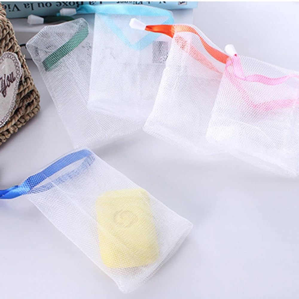 10PCS colorful Foaming Mesh Bags,Portable Soap Saver Bags Hangable Net Soap Pouches, Nylon Drawstring Bags Shower Foaming Mesh Face Cleansing Tool,Soaps,Beauty and Personal Care,Cleansers,Skin Care 4