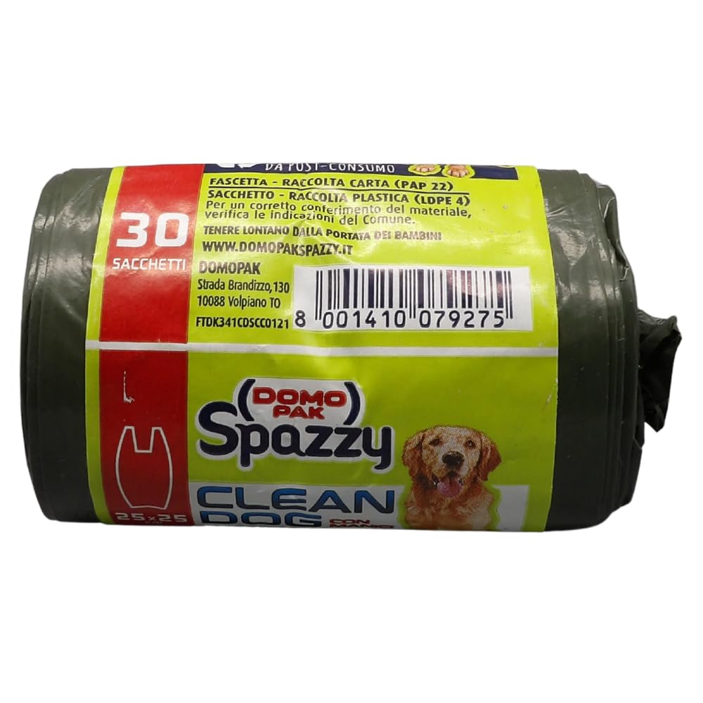CLEAN DOG, Sacchetti Per Cani Con Manici (Confezione Da 30 Sacchetti) 25x25cm (24 Confezioni)