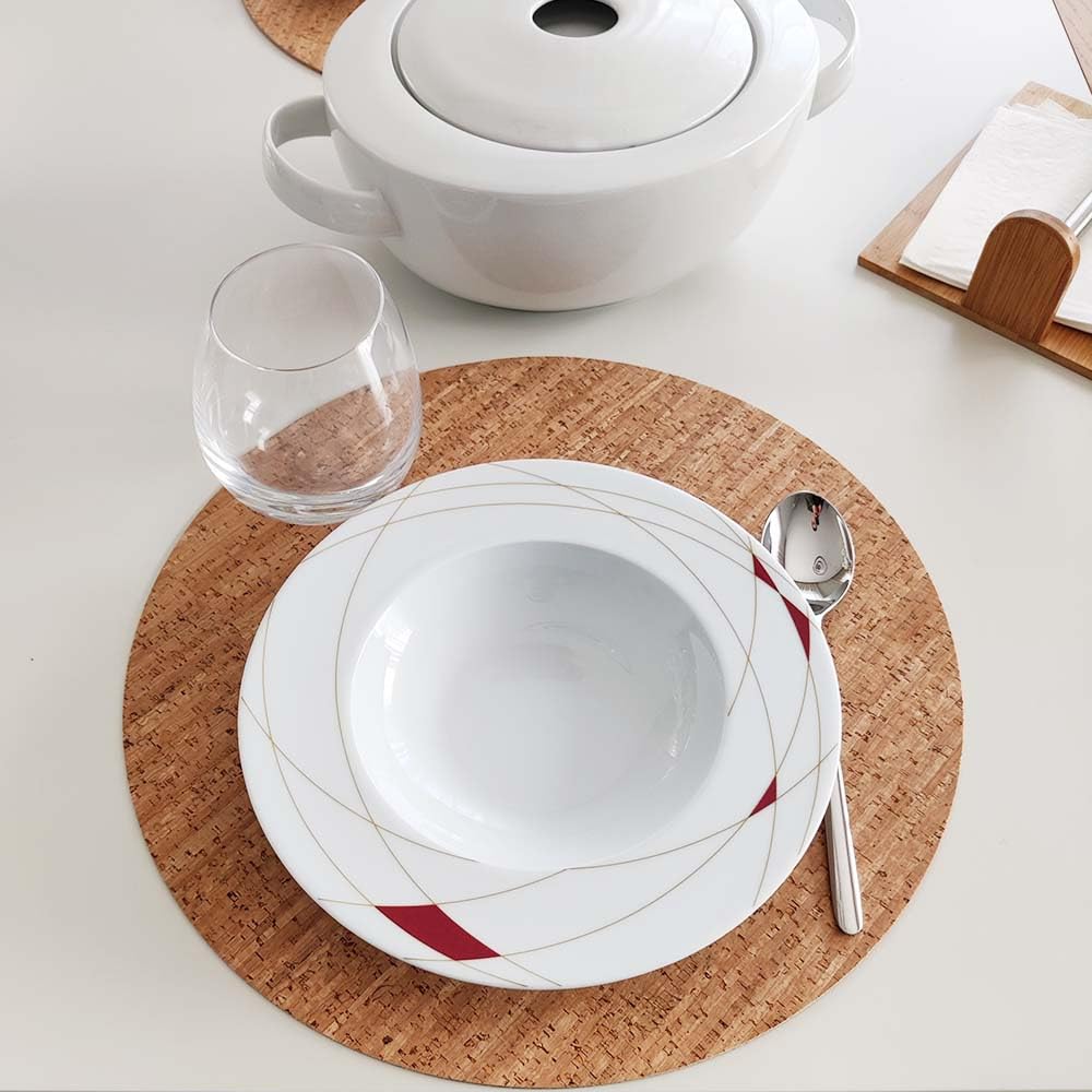 Table ronde en cortiça naturel de 38 cm Lille (Lot de 4)