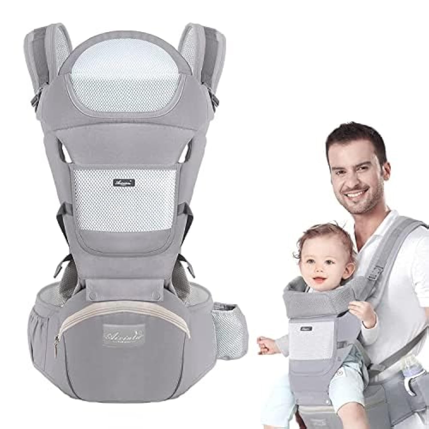 INGUNAR Baby Carrier with Hip Seat, Multi-Functional 9 in 1 Baby Backpack Carrier, Suitable For 0-36 Months Baby, Infant, Toddler, Newparents (H)