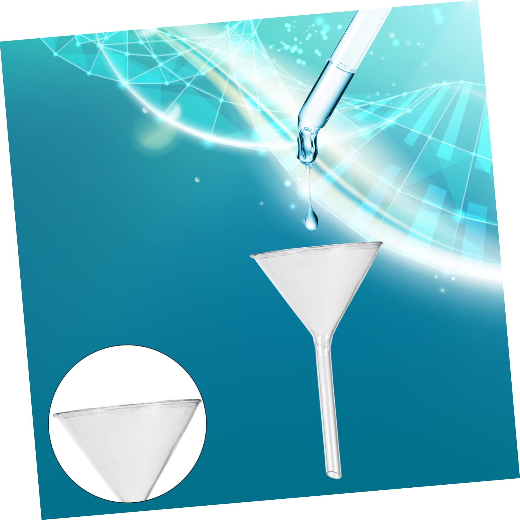 Zerodeko 4 Stück Trichter aus Glas Chemikalienbeständig und Wiederverwendbar für Flüssigkeiten und Extrakte in Laboren