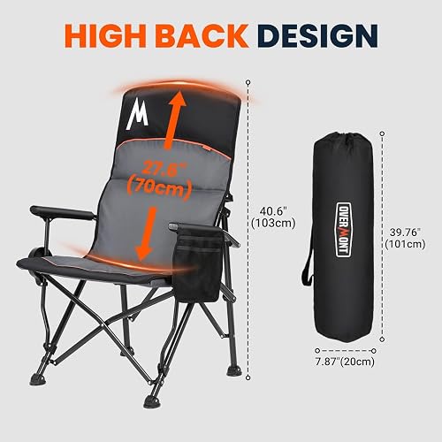 OVERMONT Back Support Camping Chair for Adults - 2