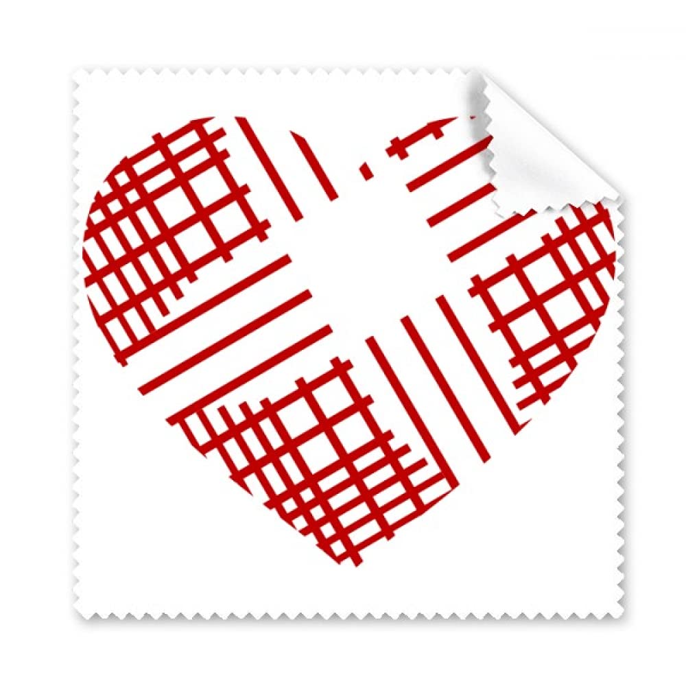 Red Valentine's Day Heart Line Cleaning Cloth Phone Screen Glasses Cleaner 5pcs