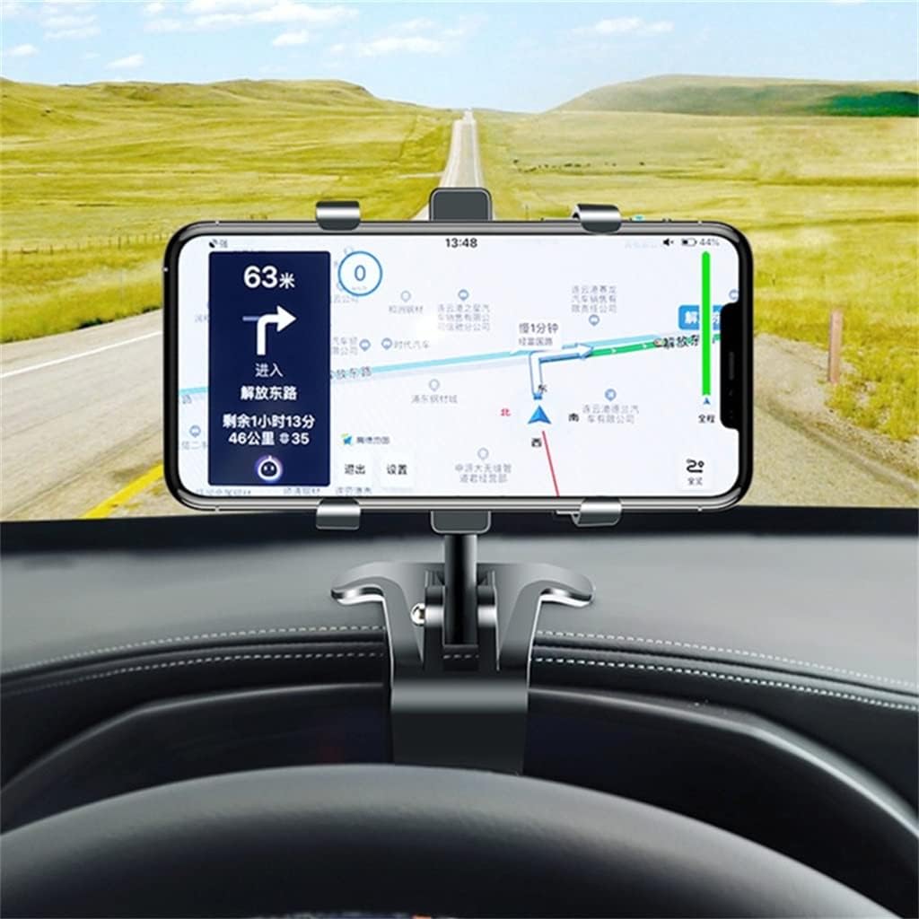 viby dashboard phone holder car phone mount adjustable spring clip for multiple use 360 degree rotating phone stand