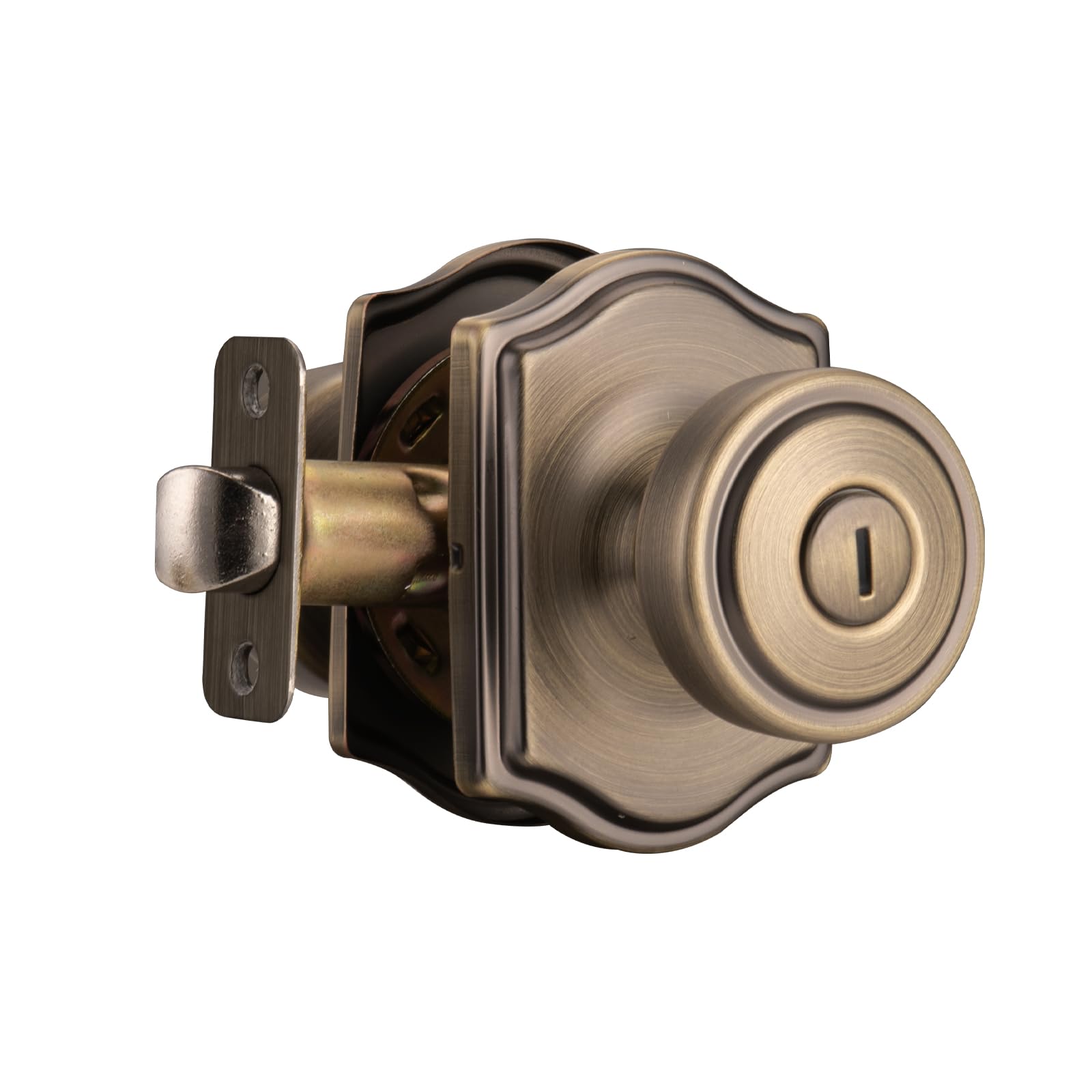Brushed Gold Door Knobs - 6 Pack with Privacy Lock -13
