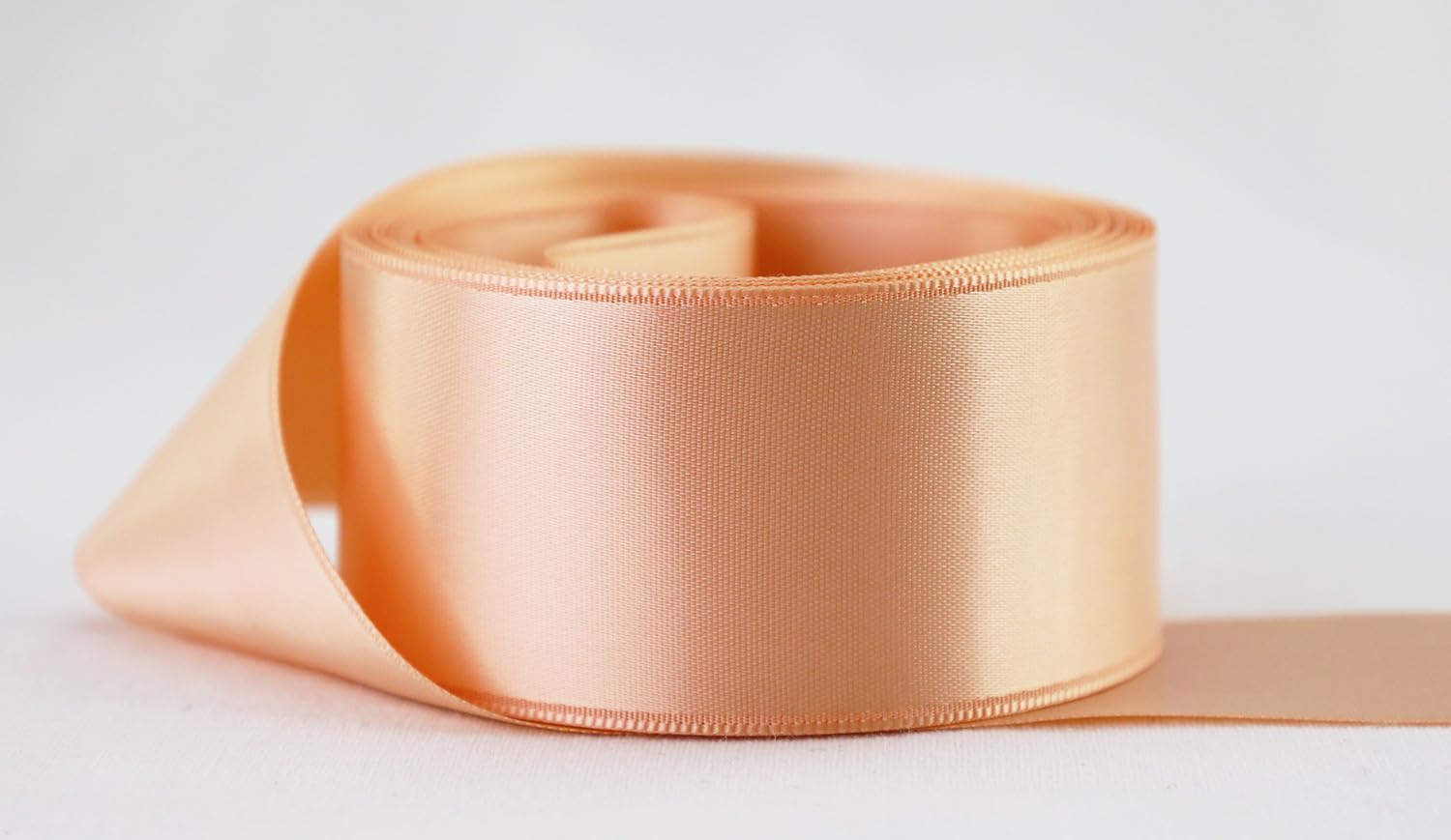 Ribbon Bazaar Double Faced Satin - Premium Gloss Finish - 100% Polyester Ribbon for Gift Wrapping, Crafts, Scrapbooking, Hair Bow, Decorating &amp; More - 1/4" Moonstone 50yd Spool