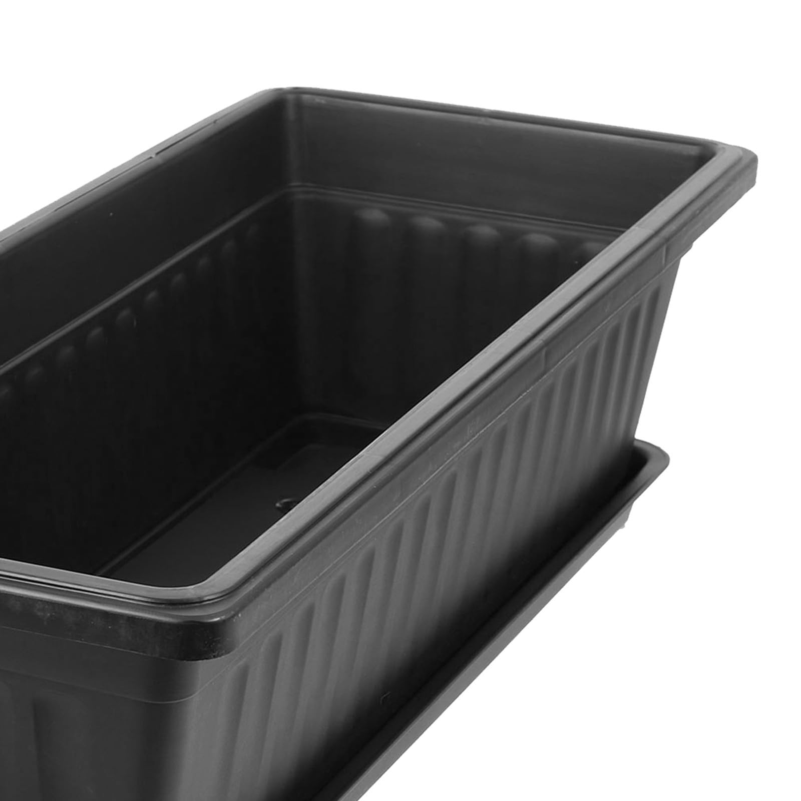 Hemobllo 4 Pezzi Contenitore Rettangolare Nero in Plastica con Vassoio