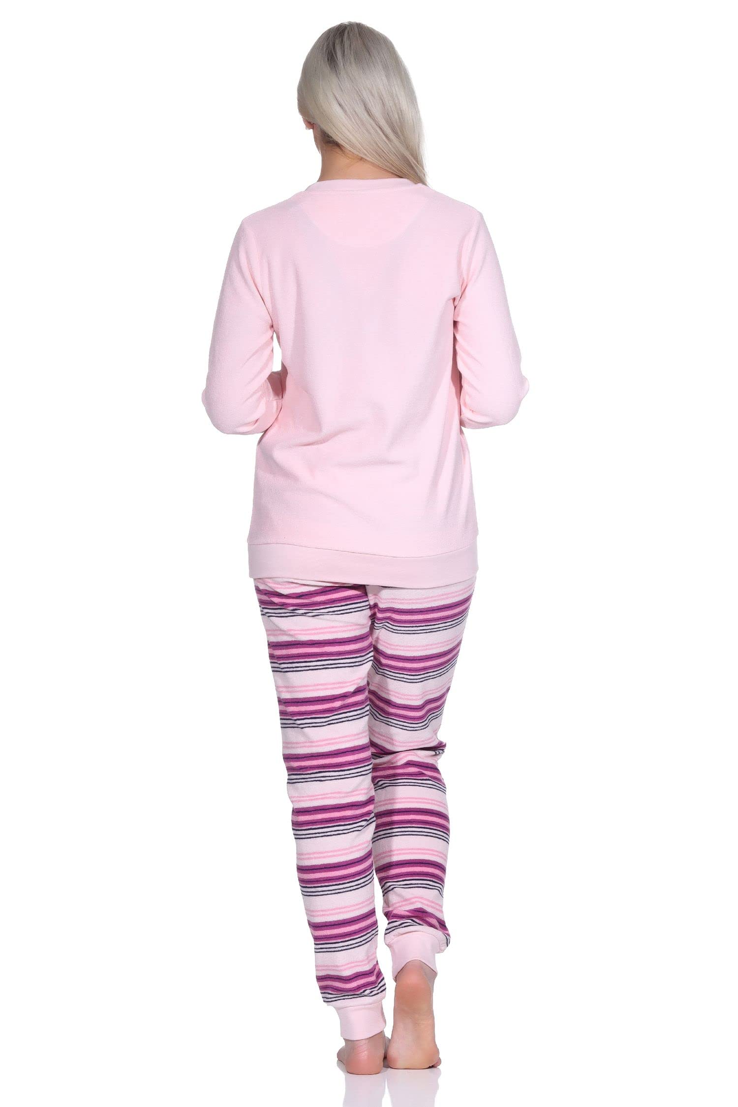 Normann Damen Frottee Pyjama Hose gestreift - süsses Tiermotiv - auch in Übergrössen