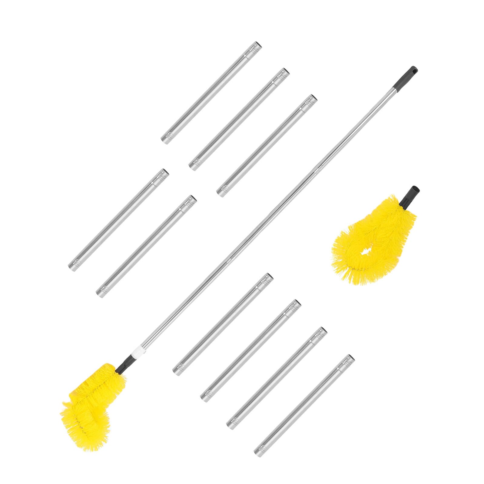 Juego de Herramientas Profesionales para Limpieza de Chimeneas y Conductos de Secadora, Cepillo Desmontable de 4 M (13 Pies) Varillas de 32 Cm, Kit para Deshollinar Estufas de Leña