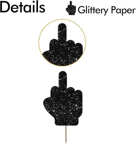 Miniatura 3 de 24 adornos para cupcakes de dedo medio, decoraciones de pasteles de fiesta de divorcio, divertidas selecciones de postres de postre, decoración de