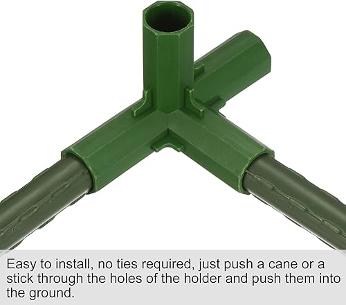 Miniatura 4 de MECCANIXITY Conector de marco de jardinería de 0.669in, codo de plástico de 4 vías para estacas de plantas, esgrima, poste de toldo, construcción