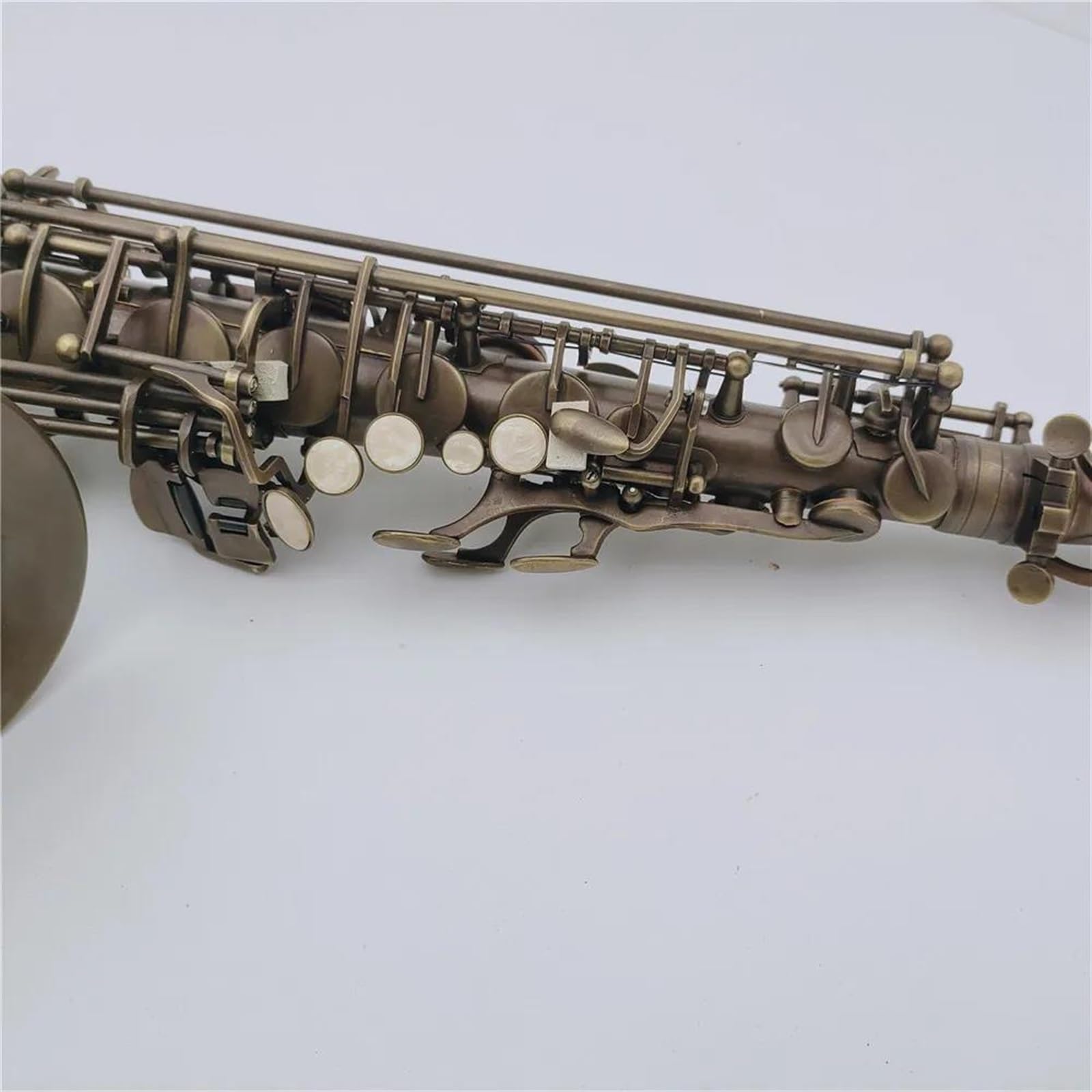 Saksofon Altowy Eb Tune Brązowy, Zabytkowy Instrument Dęty Drewniany Z Akcesoriami Do Futerału profesjonalny Saksofon (Color : Leather bag)