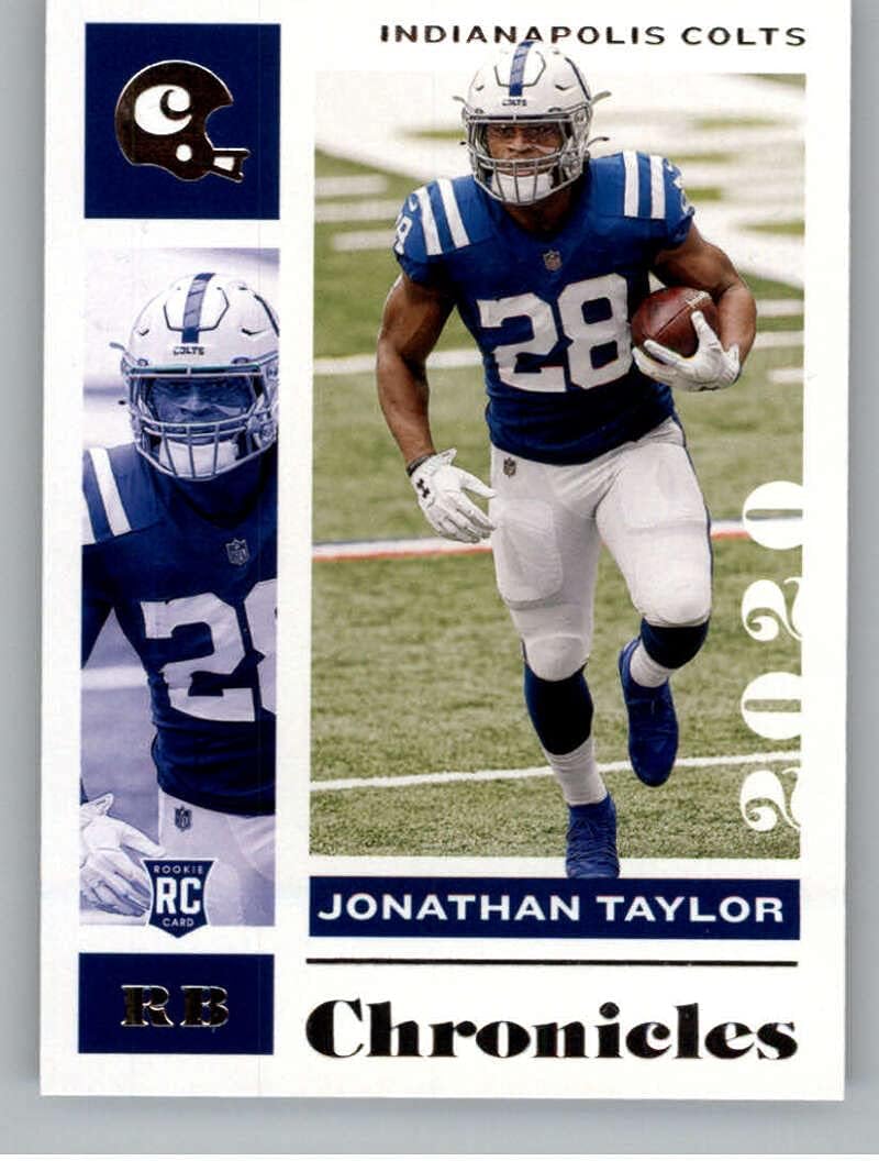 2020 Panini Chronicles Base Chronicles #42 Jonathan Taylor Indianapolis Colts RC Rookie Card Official NFL Football Trading Card in Raw (NM or Better) Condition