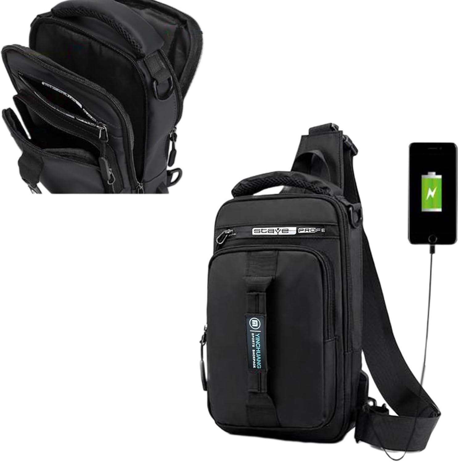 Sling Bag for Men and Women, Shoulder Backpack Chest Bag for Hiking and Day Trips