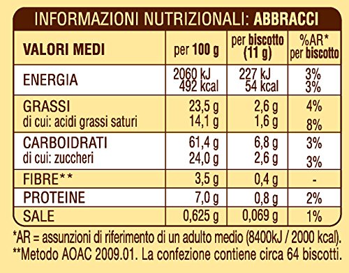 Miniatura 3 de Mulino Bianco Pan de mantequilla "Abbracci" con crema y cacao - 24,69 Oz (24.69 oz)  Italian Import