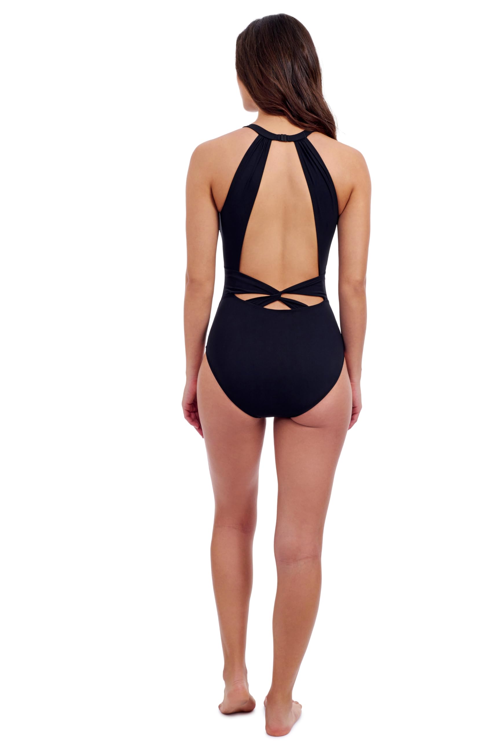 Profile by Gottex Damen Tutti Frutti Black Women’s High Neck Keyhole Back One Piece Bathing Suit with Tummy Control and Soft Cups Badeanzug (1er Pack)