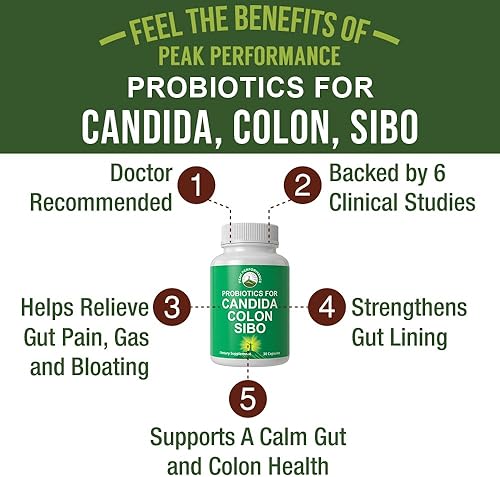Miniatura 2 de Probiotics for Candida, Colon Cleanse, IBS, and SIBO Support. Doctor Recommended Proprietary Microbiome Reset Probiotic Supplement. Gut Health and
