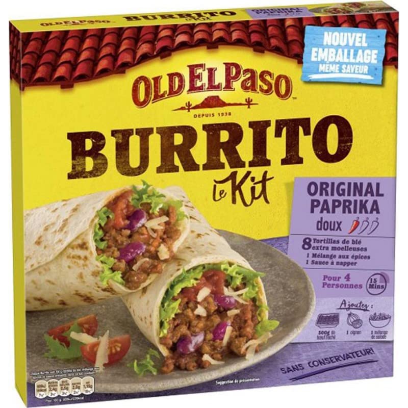 Old El Paso Burrito Le Kit Original Paprika Doux 510g (lot de 3)