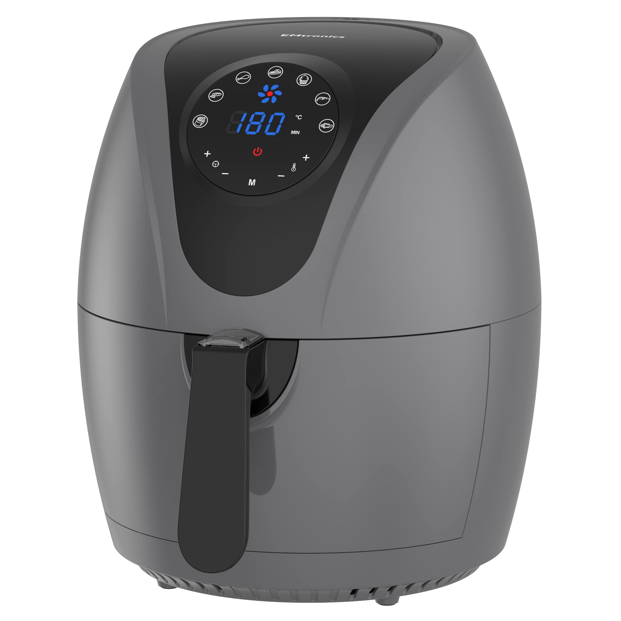 4.5L Air Fryer - 1400W Oil-Free Cooker with 7 Presets, Non-Stick, Dishwasher Safe Basket (4.5L) - Grey