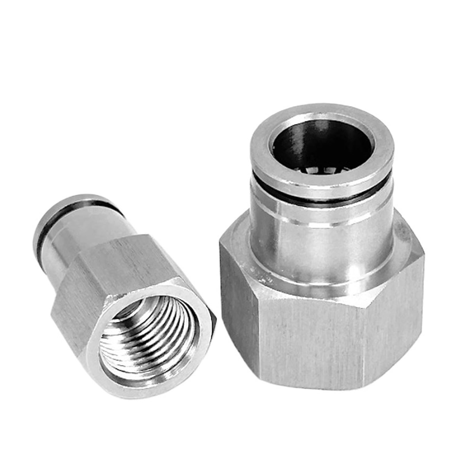 10pcs PCF 1/8" 1/4" 3/8" 1/2" Female Pneumatic Coupling 304 Stainless Steel Push in Quick Release Connector Air Fitting(PCF6-01)