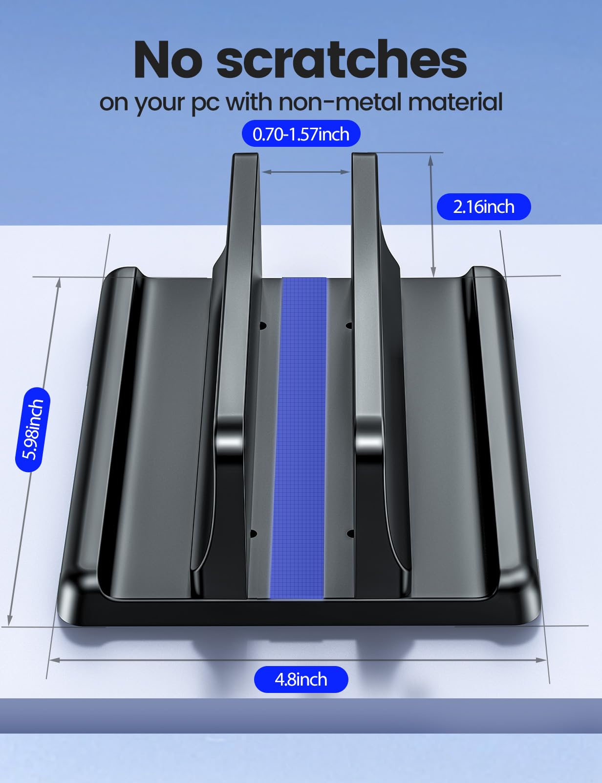 Support Vertical Ordinateur Portable GERUI - Support Réglable 3 En 1 - Avec Base Antidérapante