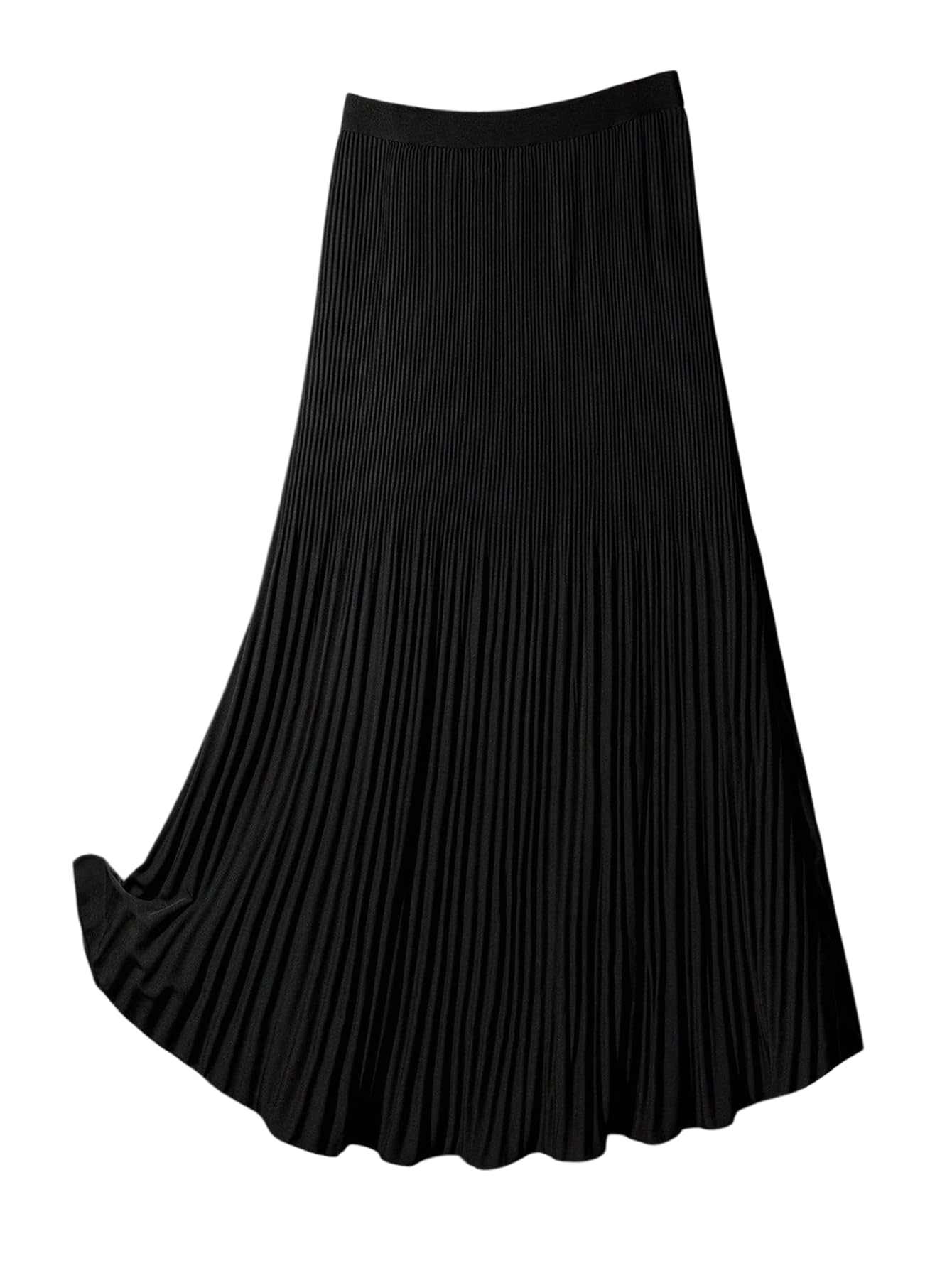 GORGLITTER Womens Plus Size Pleated Maxi Skirt Fall Casual High Waisted Party Business Work Long Flowy Skirt