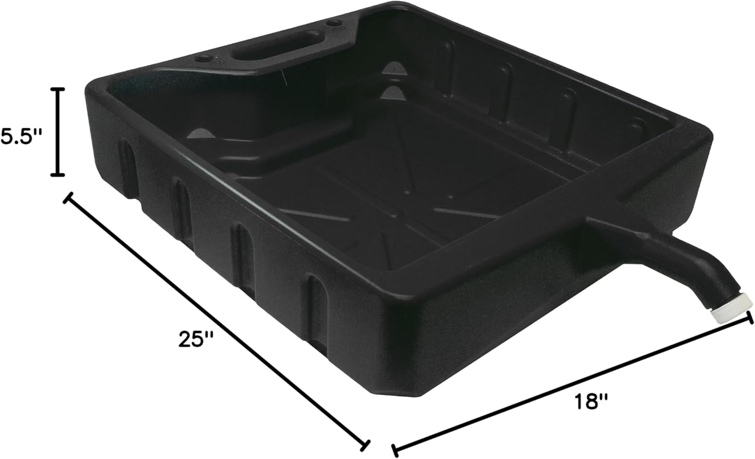Funnel King 32972 20 Quart Open Drain Pan, Black, 25" x 18" x 5.5", Made in USA