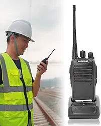 Kit 2 Rádio Comunicador Profissional AGold BF-777S Walk Talk HT UHF 16 Canais – Bateria Recarregável 1500mAh, Fones, Bases Bivolt e Alcance até 6km