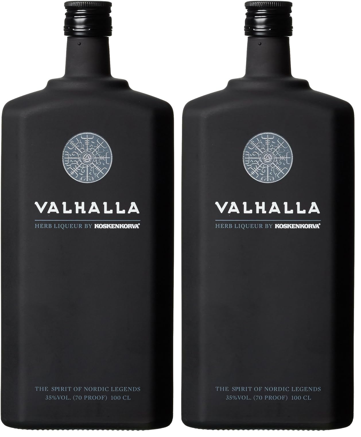 Valhalla Kräuterlikör mit Zitrusfrüchten Geschmack 100 cl, verschiedenen Kräutern, Gewürzen und Süßholzwurzel 1L (35% Vol.) (Packung mit 2)