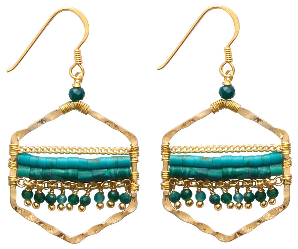 Joob Joob Boho Earrings For Women - Trendy hypoallergenic earrings - Colorful Dangly Beaded Earrings - Fun Hippie Statement Jewelry