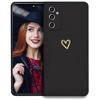 Mobile Phone Case for Samsung Galaxy A13 5G / A04S Case Soft Silicone Case with Heart Camera Protection and Screen Protection Ultra Thin Shockproof Non-Slip Protective Case for Samsung A13