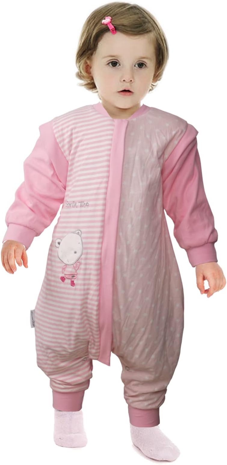 Baby Wearable Blanket with Leg Todder Sleeping Bag with Feet Kids Cotton Sleepwear Sleeping Sack Baby Suit