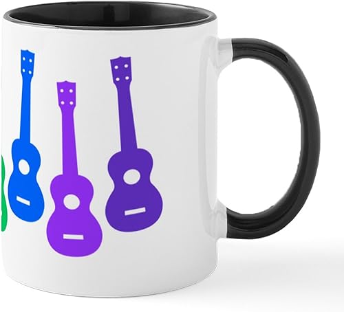 Miniatura 8 de CafePress Peace Love - Taza de café de cerámica para ukelele, taza de té de 11 onzas