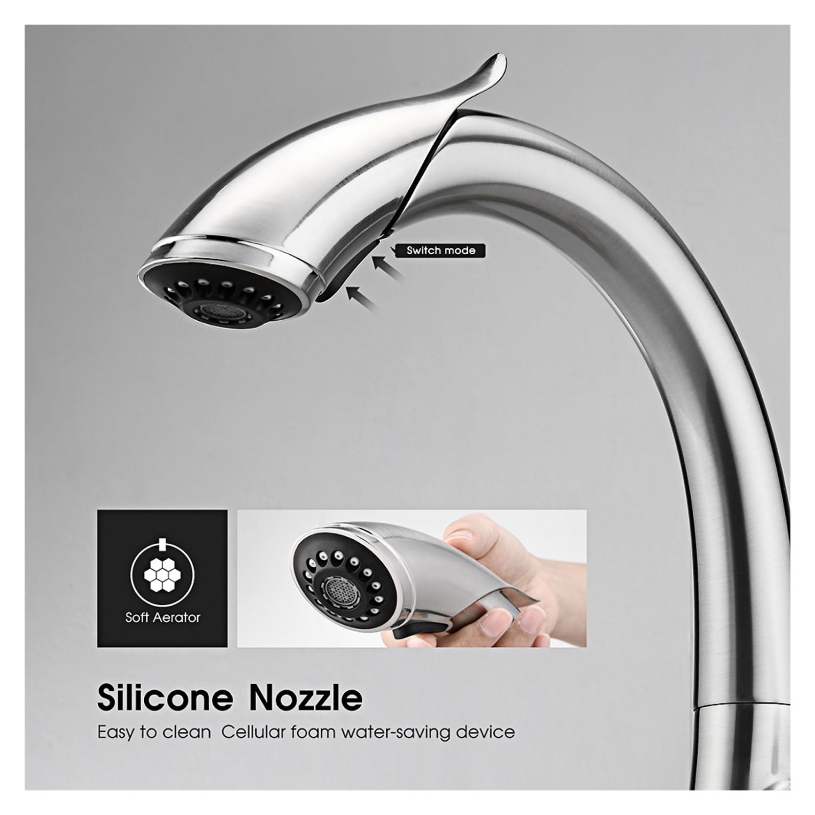 LAMGUL Grifo Grifo de Cocina de Lujo - Diseño extraíble Control único Manija única Frío y Caliente Control Dual Grifo para Fregadero de latón Grifos Grifo de Agua
