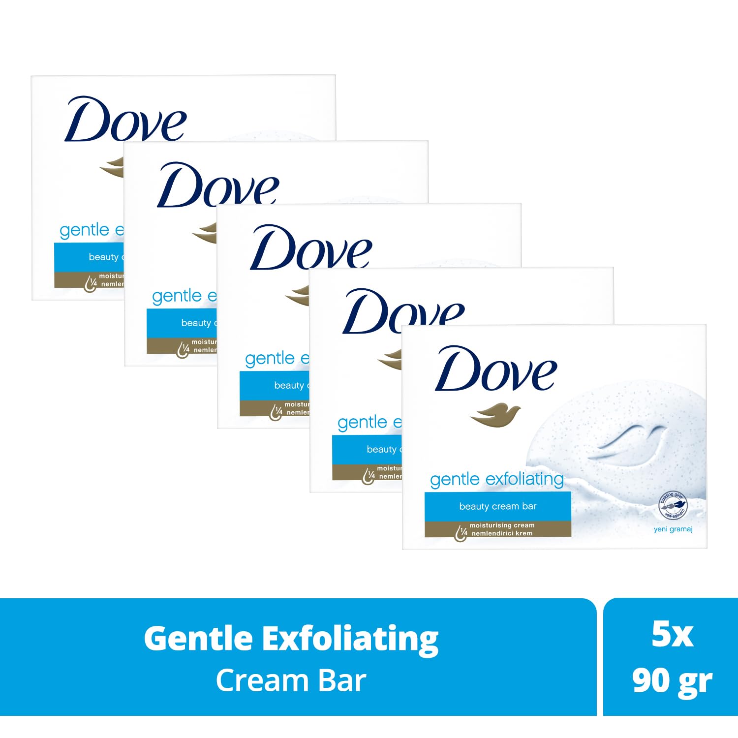 Dove Beauty Cream Bar Gentle Exfoliating Nemlendirici Krem 90 g x5 Adet