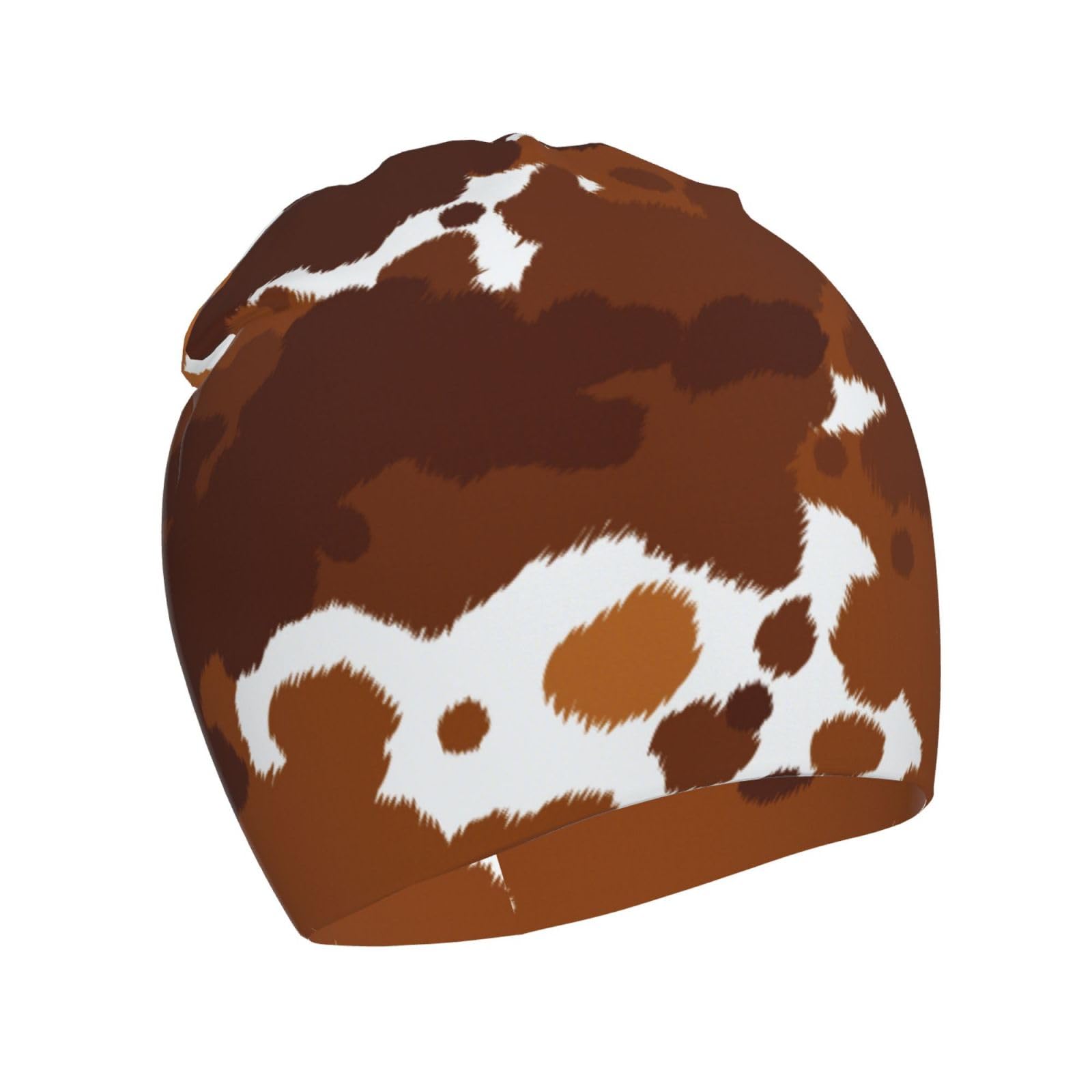Cow Print Animal Pattern Kids Beanie Hats Warm Knit Beanie Cap Skull Caps Gifts Decor for Boys Girls White