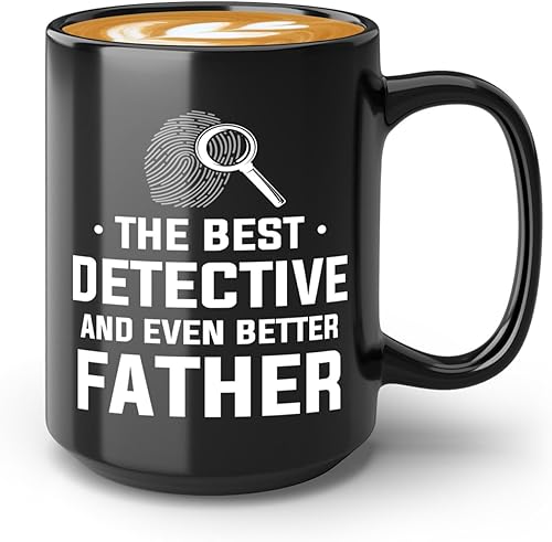 Luxe Gifting Detective Coffee Mug 15oz Black -The best detective - Police Officer Cop Patrol Detective Sheriff Law Enforcement Police Academy