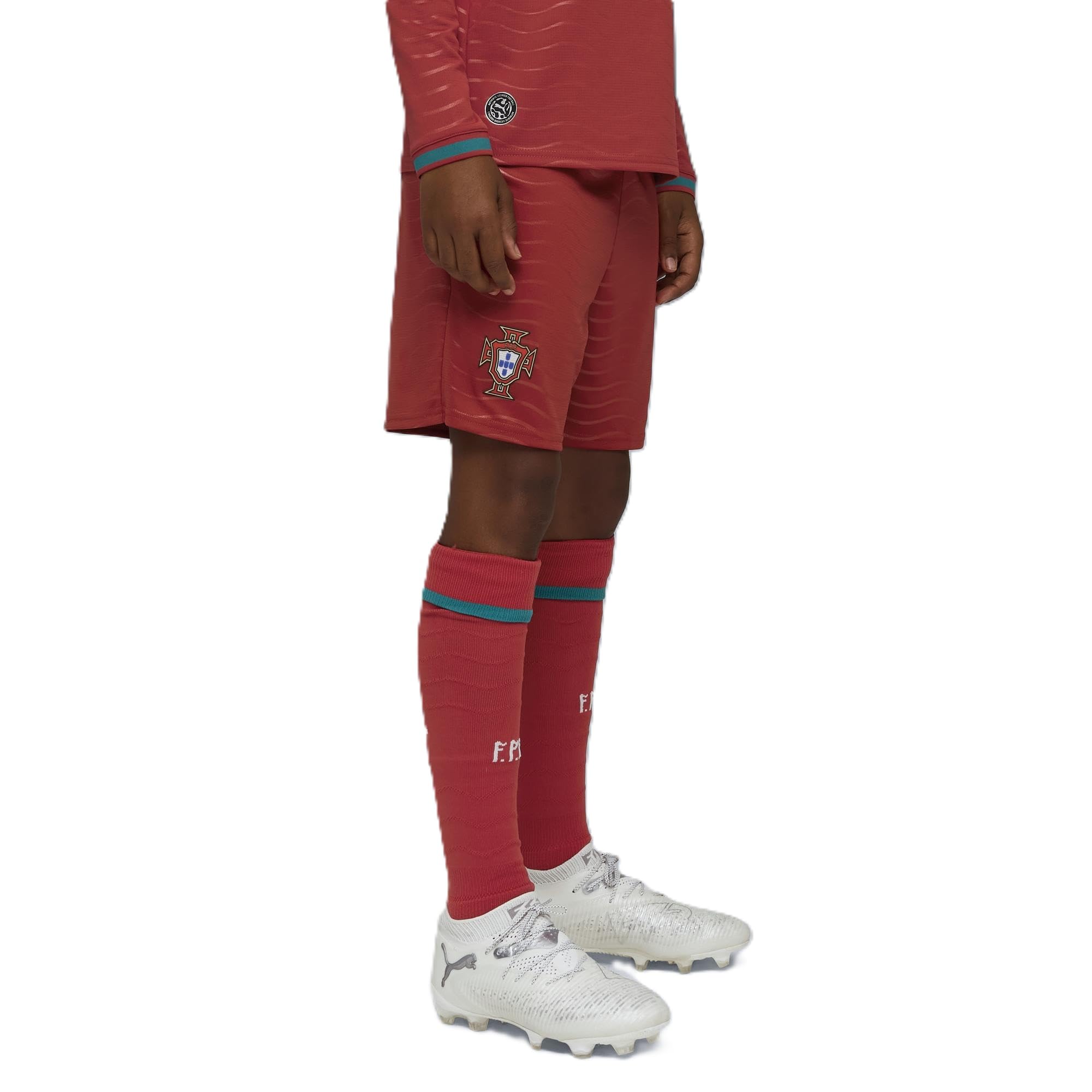'26-'27 Portugal Home Shorts (Red) - Kids 26 Waist Polyester Made By: Puma Unisex Kids Red 30 Waist