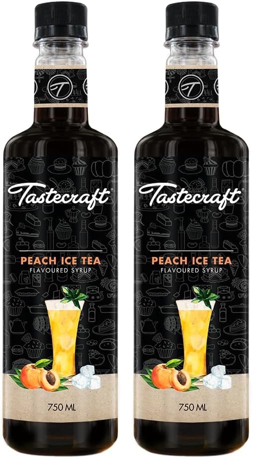 Tastecraft Peach Tea Syrup 750ml [Exotic Ingredients, Naturally Infused, Authentic Taste] (Pack of 2)-image-23