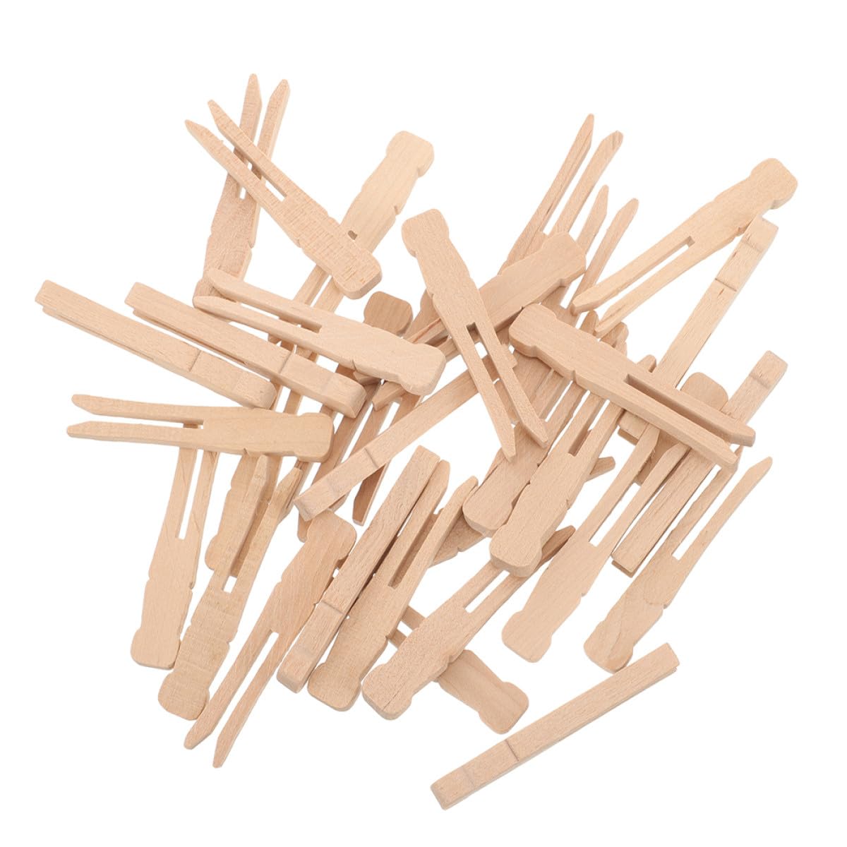Pinzas de Madera Clásicas Redondas para Ropa, 100 Unidades